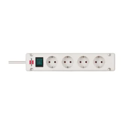 Bremounta Steckdosenleiste 4-fach weiss1,5m Kabel, mit Schalter