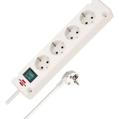 Bremounta Steckdosenleiste 4-fach weiss1,5m Kabel, mit Schalter