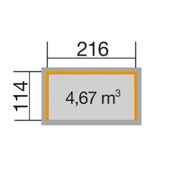 Brennholzlager 663 B, Groesse 1 260x130cm