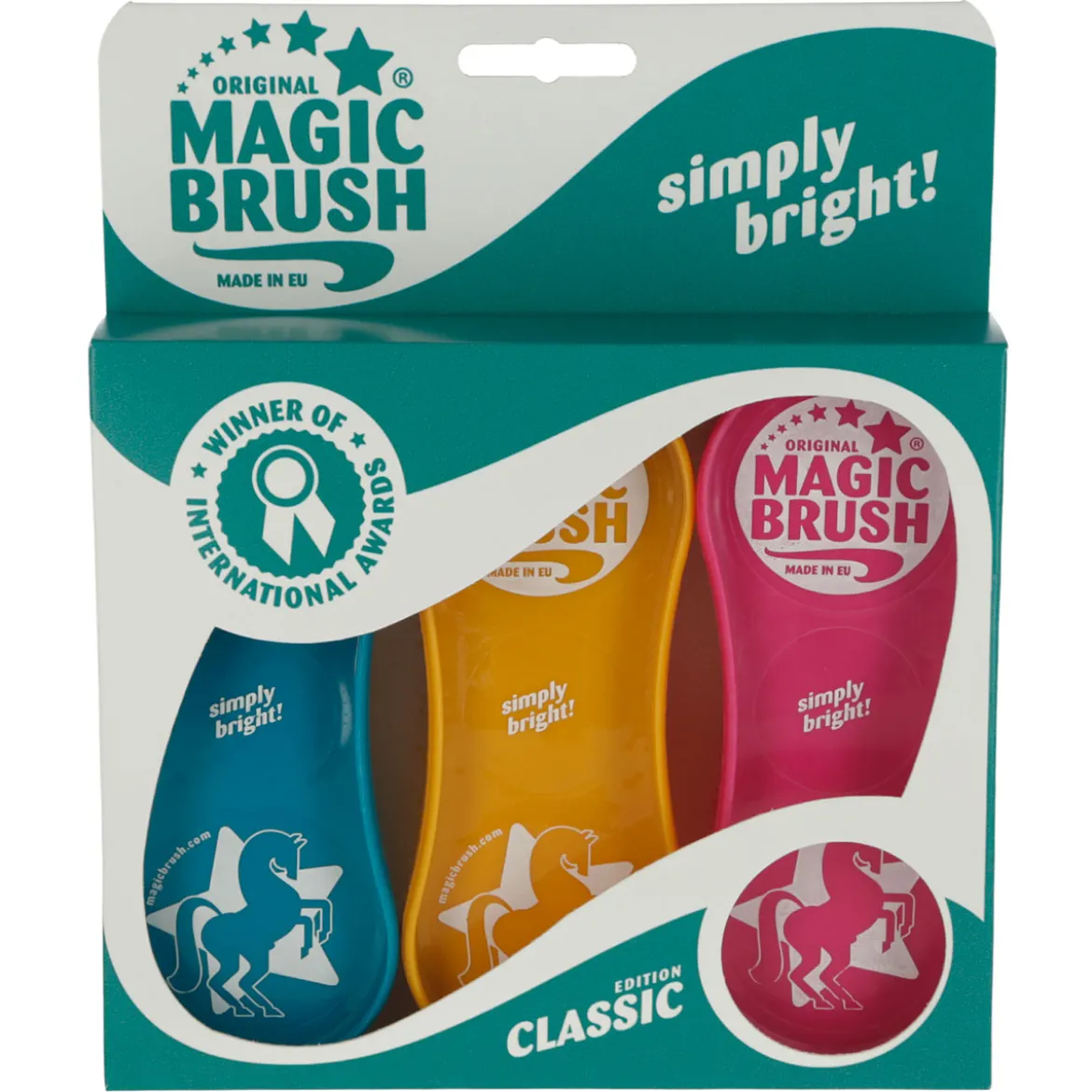 Bürstenset Classic 3-teilig blau/gelb/rosa