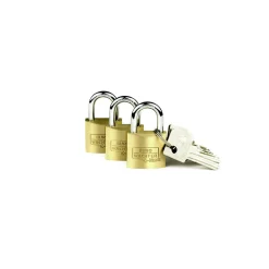 Burg Wächter Vorhängeschloss-Set Trio 222 30 49,4 30 x 49,4 x 11,7 mm Messing