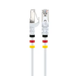 CAT7 Netzwerkkabel S/FTP 3Farbclips 1,0mweiss