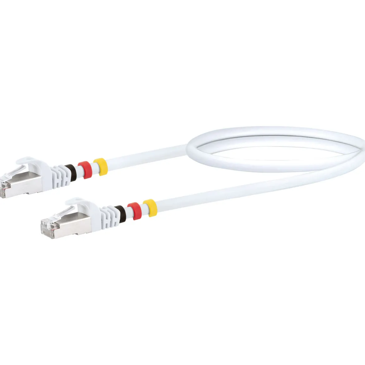 CAT7 Netzwerkkabel S/FTP 3Farbclips 0,5mweiss