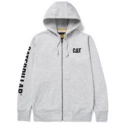 CAT Zip Hoodie Banner Gr. L grau