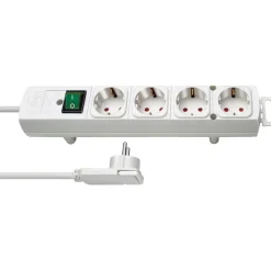 Comfort-Line Plus Steckdosenleiste weissmit Flachstecker 4-fach 2m H05VV-F3G1.5