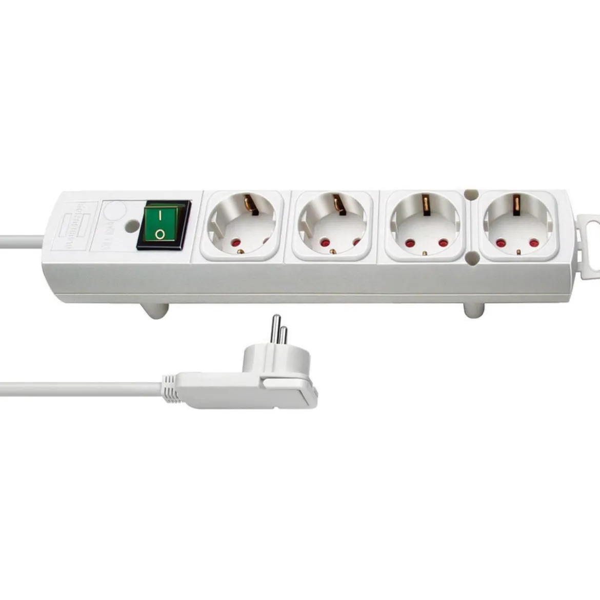 Comfort-Line Plus Steckdosenleiste weissmit Flachstecker 4-fach 2m H05VV-F3G1.5