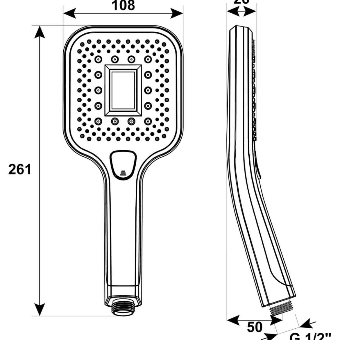 Cornat SMARTLY Handbrause chrom mit Echtzeit-Digitalanzeige