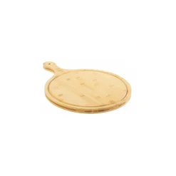 Cozze Pizzaschneidbrett m/Griff, Bambus,Dm.350x20 mm, gesamt Laenge 460 mm