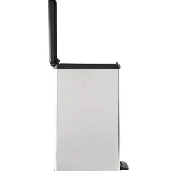 Curver Mülleimer DECO Bin SLIM 40L mit Pedal schwarz silber metallic