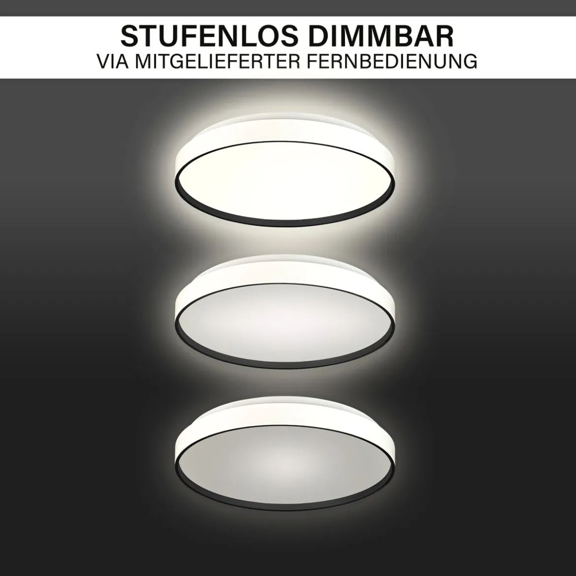 Decken-Wandleuchte SHINING JUPITER BLACK 1800K 24W