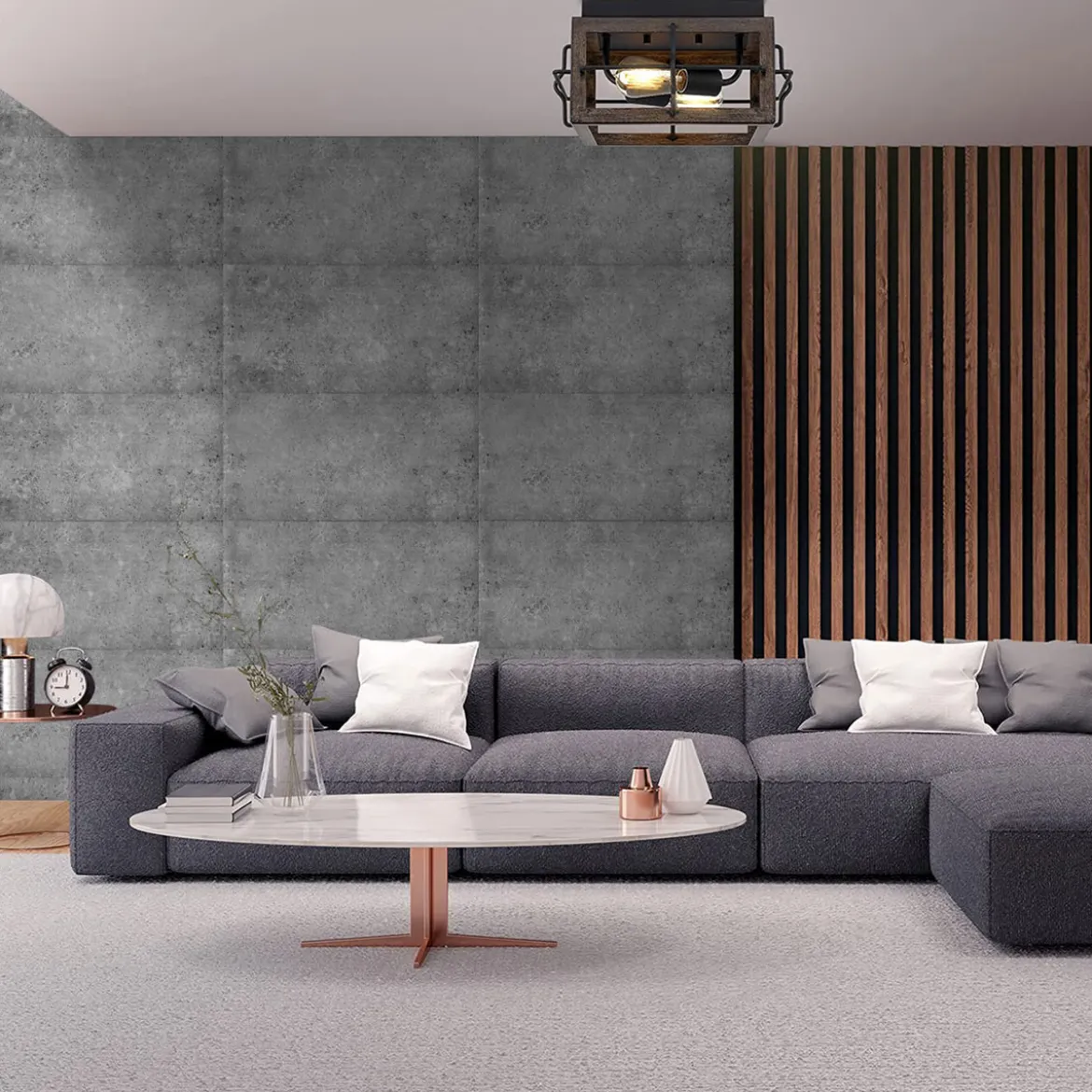 Decosa Wandpaneel Betonoptik grau 50x50 cm