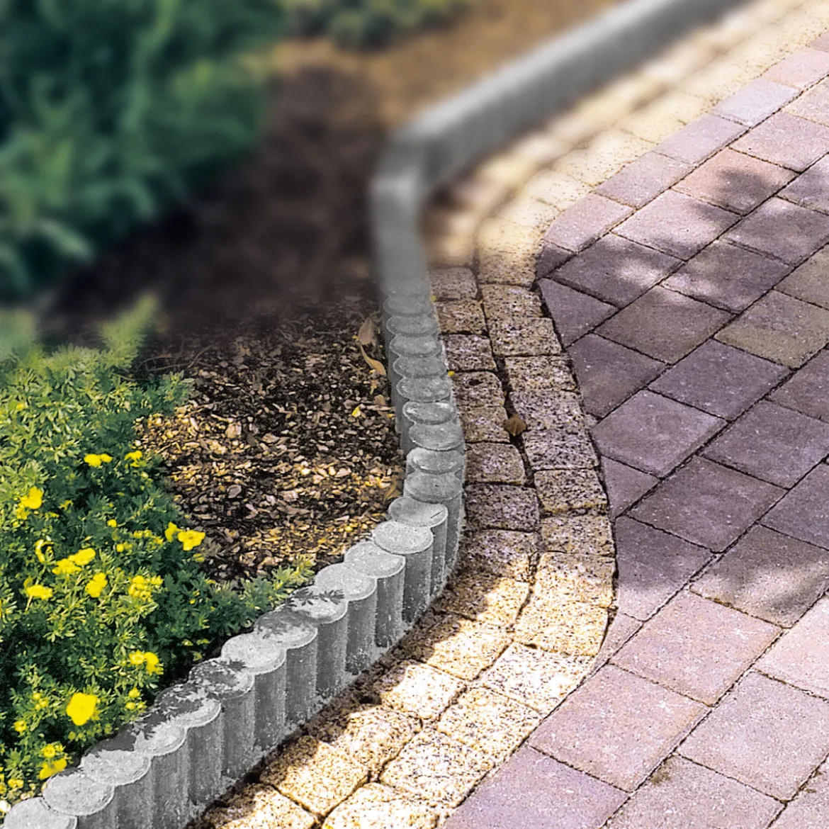 Dosfix Doppelpalisade 6 cm Durchm.25x9,4x6 cn mit Fase u. Kehle grau