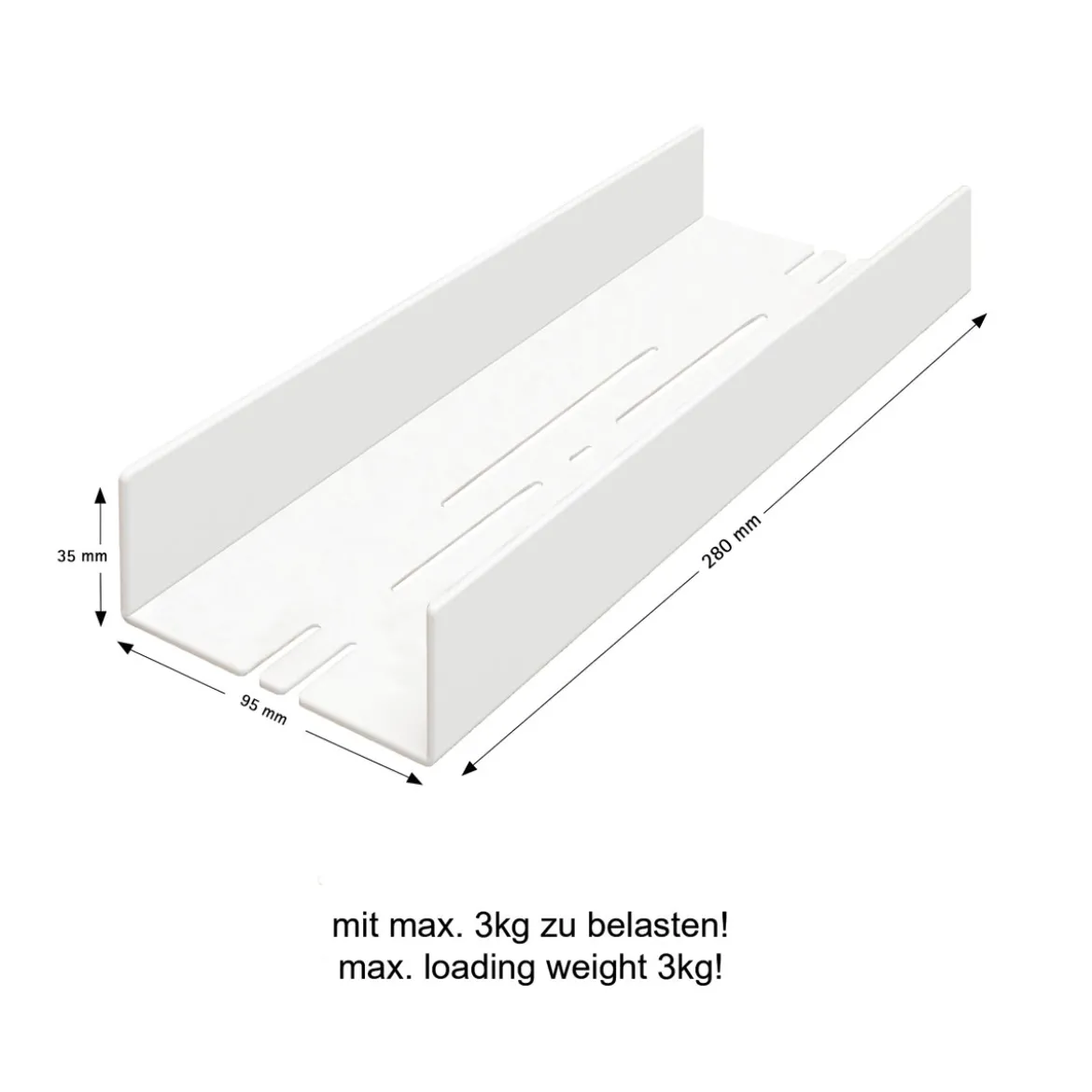 Duschablage zum Kleben Gr.SEdelstahloptik, 35x280x95mm