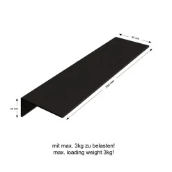 Duschablage zum Kleben Gr.MMattschwarz, 35x330x95mm