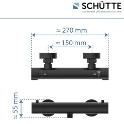 Duschthermostat London,schwarz-matt, 1/2Verbruehschutz und Wassersparfunktion