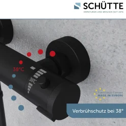 Duschthermostat London,schwarz-matt, 1/2Verbruehschutz und Wassersparfunktion