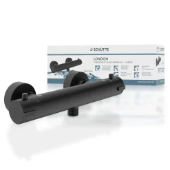 Duschthermostat London,schwarz-matt, 1/2Verbruehschutz und Wassersparfunktion