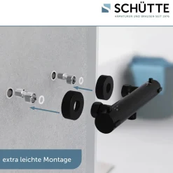 Duschthermostat London,schwarz-matt, 1/2Verbruehschutz und Wassersparfunktion