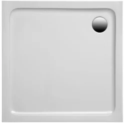 Duschwanne quadratisch 90x90/3 weissKomplettset mit Traeger u. Ablaufgarnit.