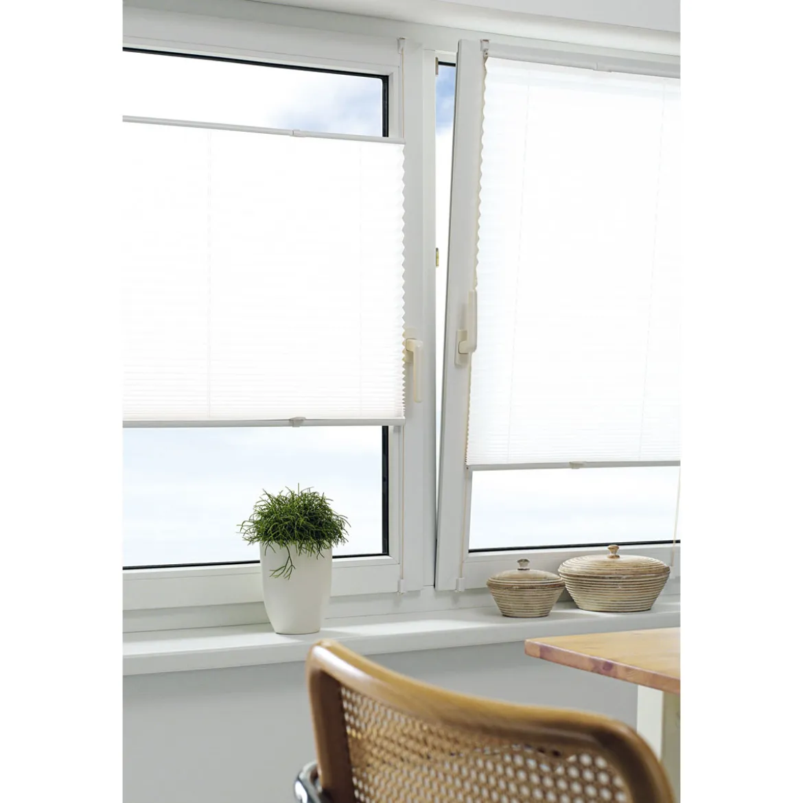 EasyFix Plissee 2 Bedienschienen80x130 weiß