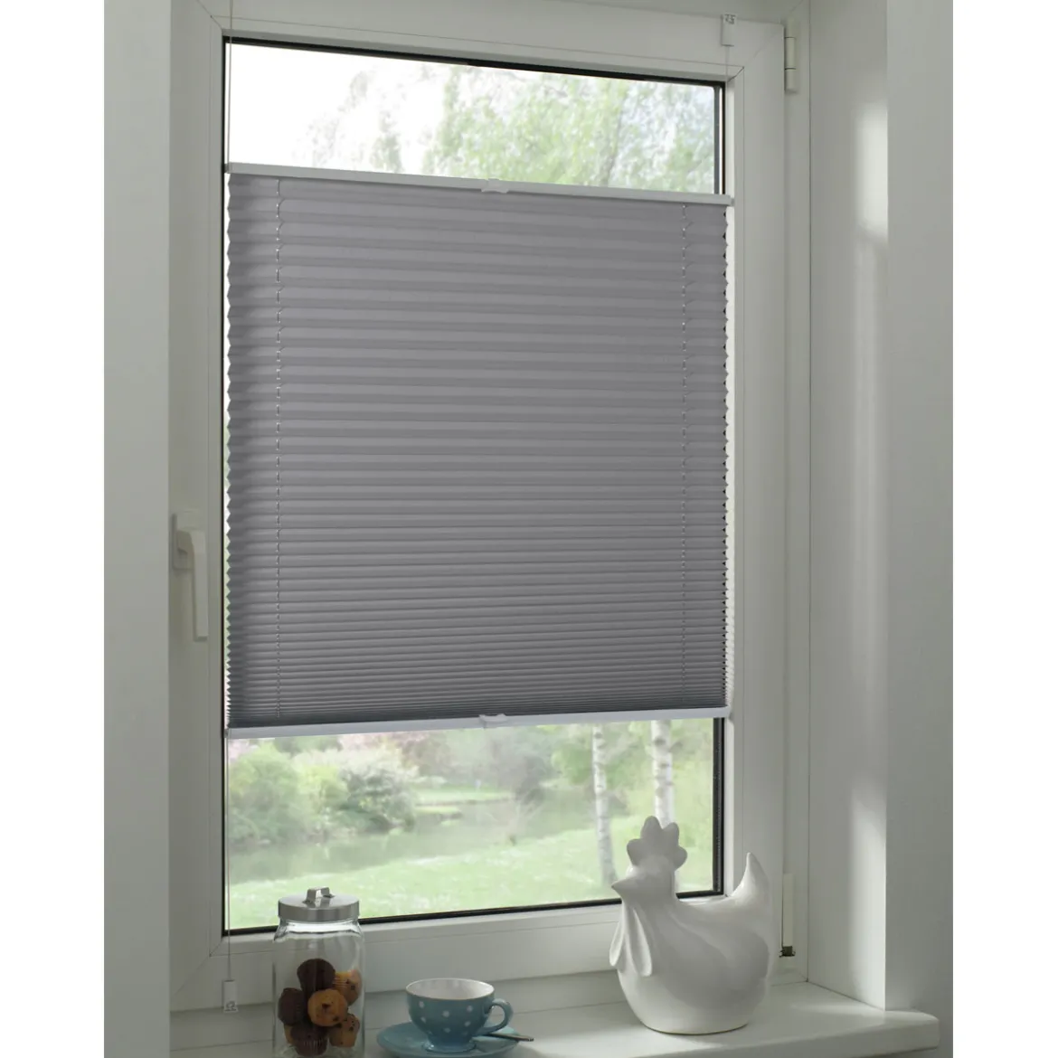 EasyFix Plissee Greta 70x130cm steingrau