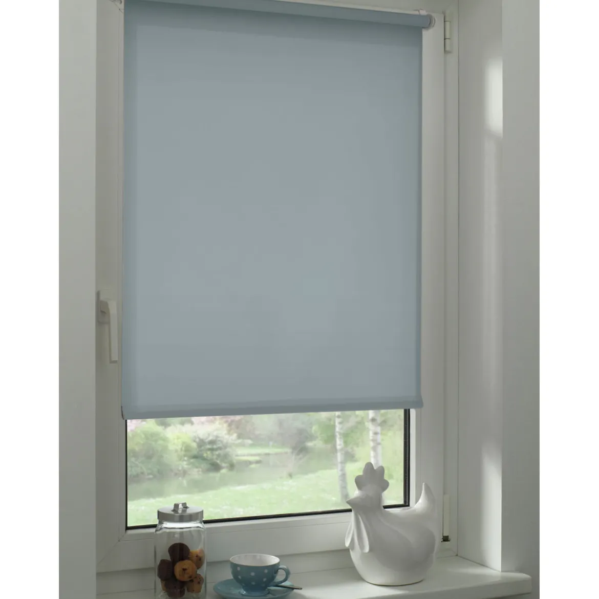 EasyFix Rollo rauchblau 100x150cm