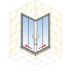 Eckeinstieg 4-teilig silber klar hell1800x750-900x750-900 3-/4-mm ESG
