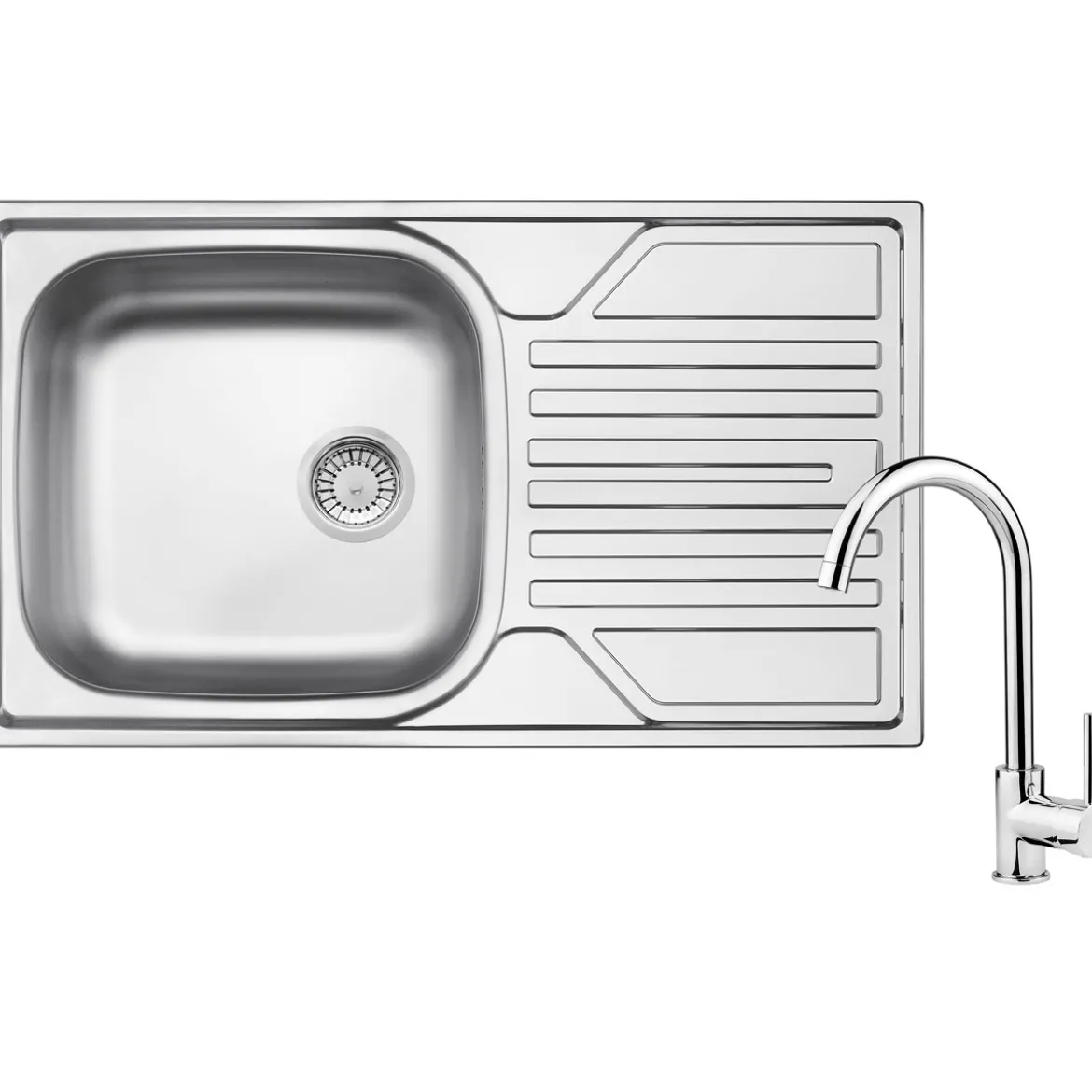 Edelstahl-Spuelen-Set Legato inkl. SP--Armatur,76x43,5x14,5cm,inox,f. US ab 50