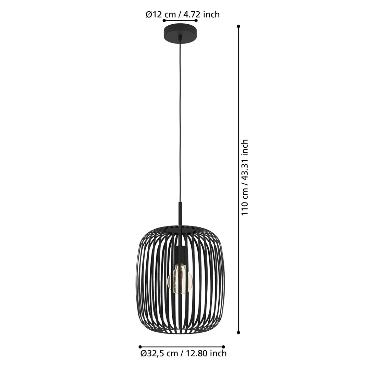 EgloLED Pendelleuchte Romazzina schwarz