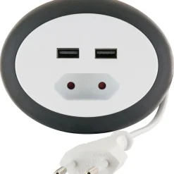 Euroverlaengerung mit 2x USB in weiss3,0 Kabel