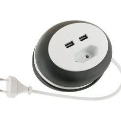 Euroverlaengerung mit 2x USB in weiss3,0 Kabel