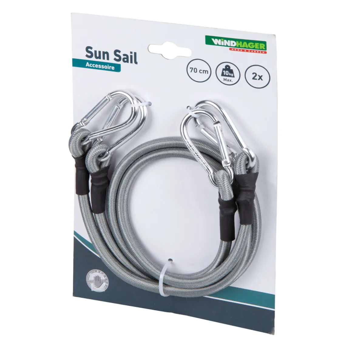 Expanderseil und Karabiner 70 cm, 2 St