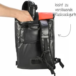 Fischer Bikes Gepäckträgertasche wasserdicht schwarz-rot