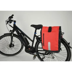 Fischer Bikes Gepäckträgertasche wasserdicht schwarz-rot