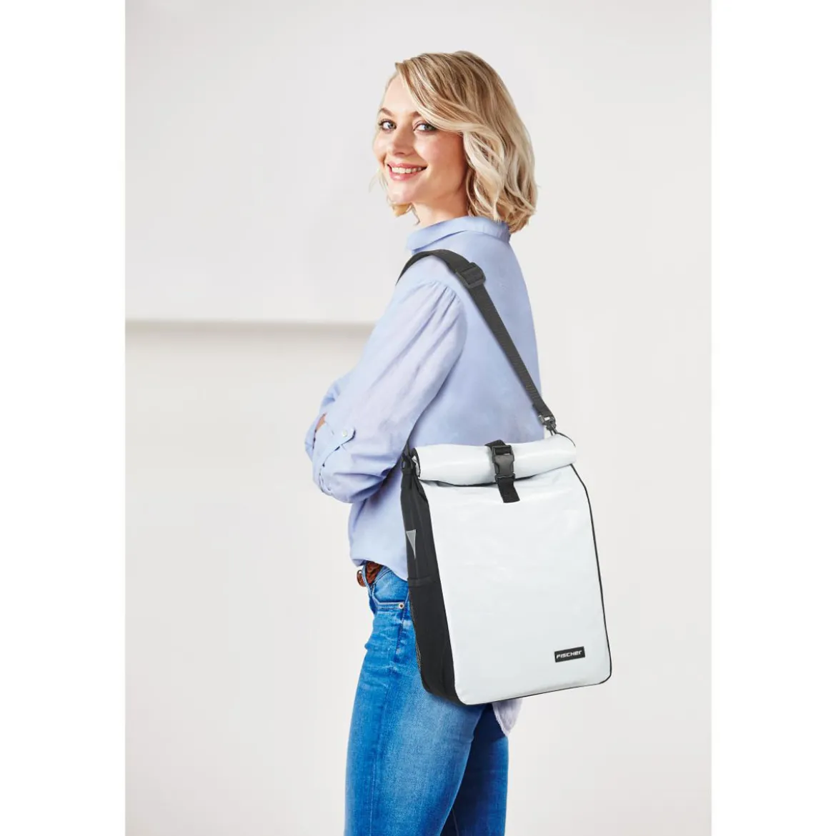 Fischer Bikes Gepäckträgertasche Kurier weiß