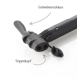 Fischer Bikes Luftpumpe mit Duokopf Rahmenbefestigung schwarz