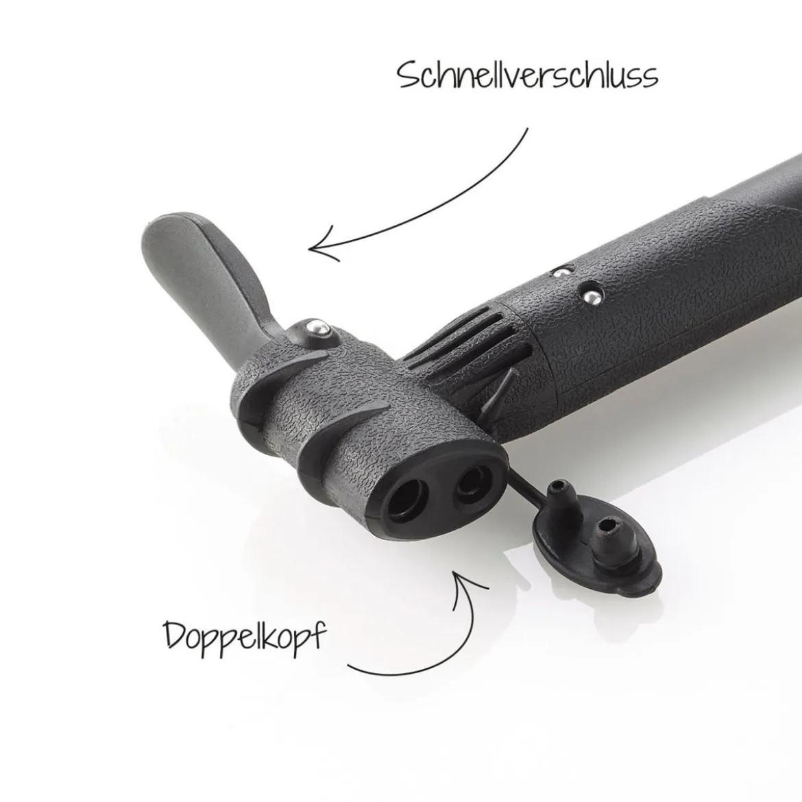 Fischer Bikes Luftpumpe mit Duokopf Rahmenbefestigung schwarz