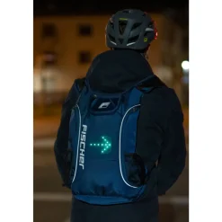 Fischer Bikes Rucksack mit Blinkfunktion blau