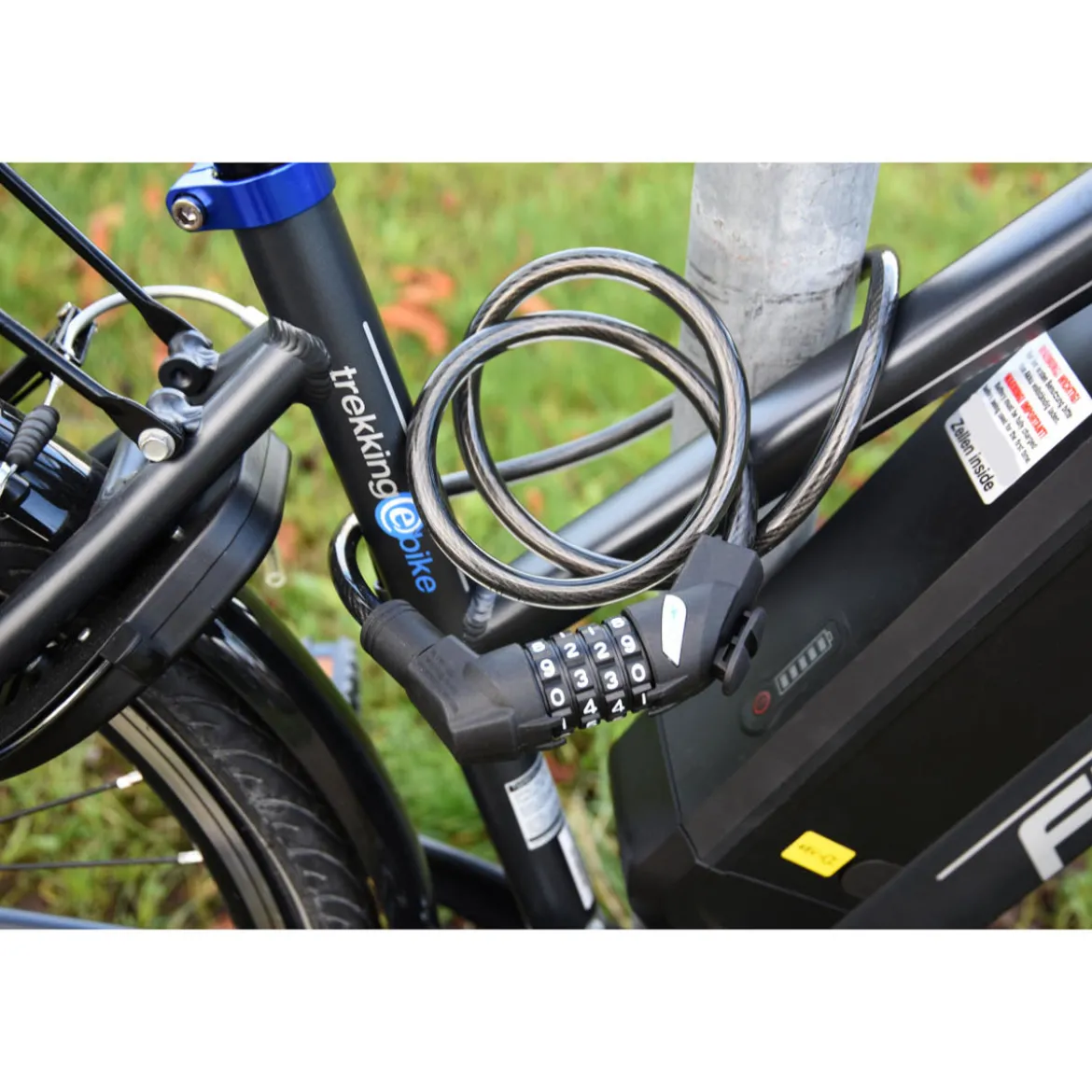 Fischer Bikes Spiralschloss mit Zahlencodecode 120 cm 10 mm