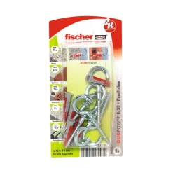 FischerDübel DuoPower 6 x 30 mm mit Rundhaken silber 6 Stück