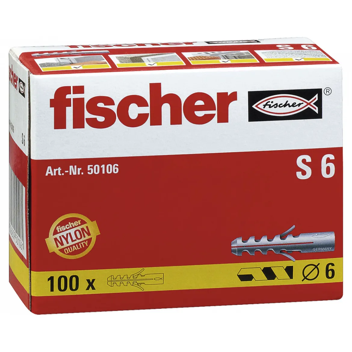 FischerDübel S 6 100 Stück