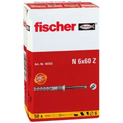 FischerNageldübel N 6 x 60/30 mm Senkkopf 50 Stück