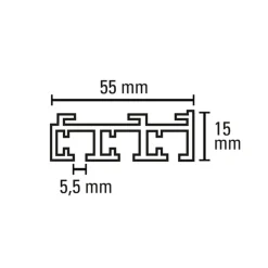 Flächenvorh.-Sch. 3lfg. Atlanta weiß 160cm