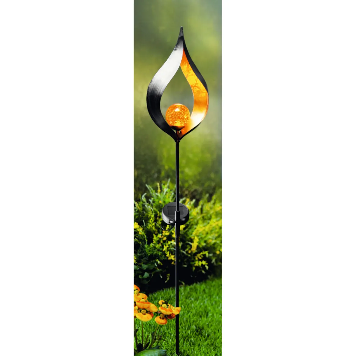 Flector Garten LED-Solar-Dekostick Glowing Eye schwarz/kupfer