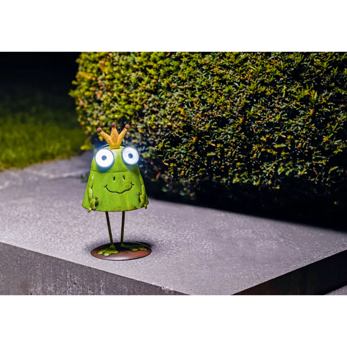 Flector Garten LED-Solar-Dekoleuchte Froschkönig Jorge grün