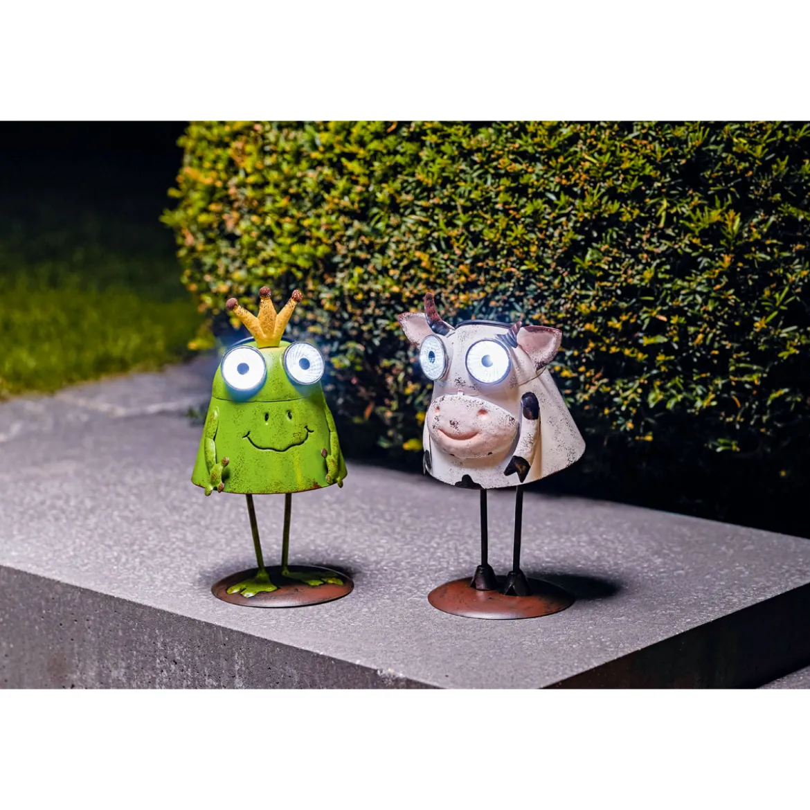 Flector Garten LED-Solar-Dekoleuchte Froschkönig Jorge grün