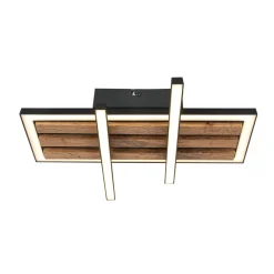 FLECTOR DL Talida 34x34x8cm 15W schwarzweiss u. Holz, 1700lm warmweiss