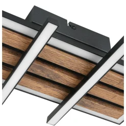 FLECTOR DL Talida 34x34x8cm 15W schwarzweiss u. Holz, 1700lm warmweiss