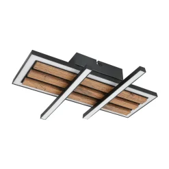 FLECTOR DL Talida 34x34x8cm 15W schwarzweiss u. Holz, 1700lm warmweiss
