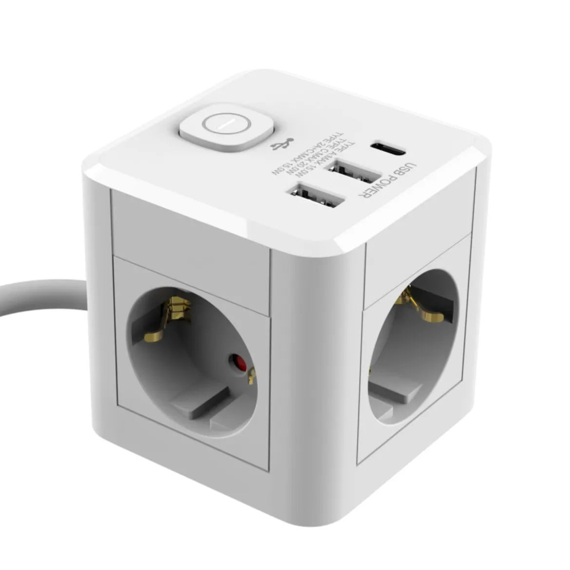 Flector 3-Fach Steckdosenwürfel inkl. USB 1,4 m